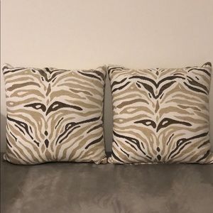 Two beautiful decorative square accent pillows